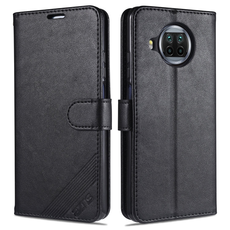 Black flip leather phone case with magnetic strap and embossed front panel