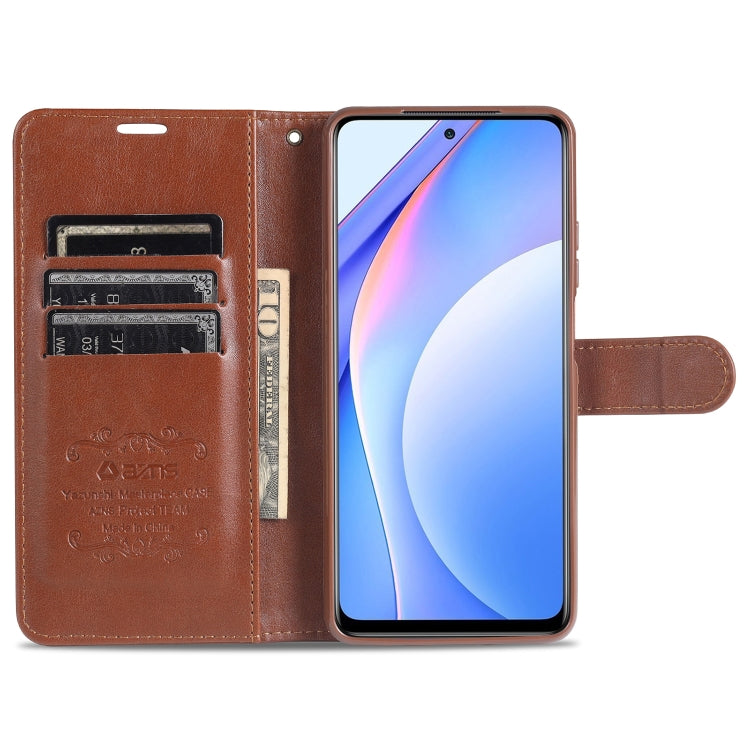 Brown folio flip phone case with multiple card slots and clear phone cover opening