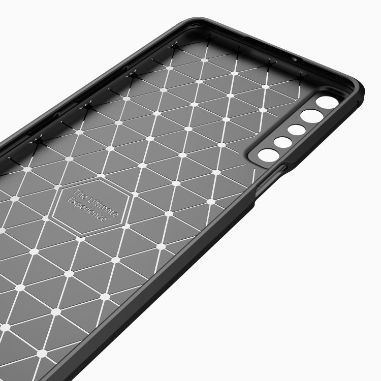 Black TPU phone case interior with geometric grid pattern