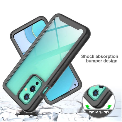 Black shockproof phone case with textured bumper shock-absorption design for OnePlus 9