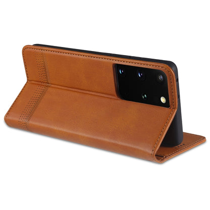 Tan magnetic flip leather phone case wallet with stand flap and card holder