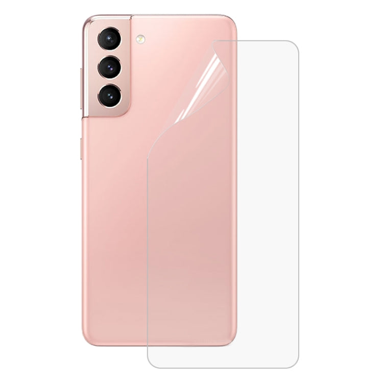 Hydrogel rear protector film fitted on a smartphone back, with a clear spare