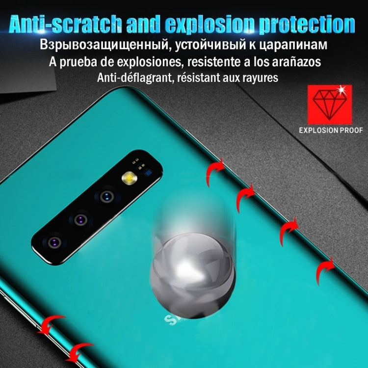 Hydrogel explosion-proof rear protector film on a smartphone, camera area covered
