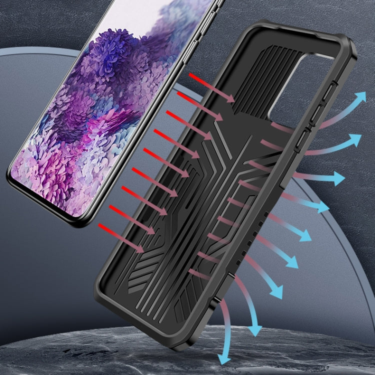 Black and gray rugged phone protective case with vented side grip