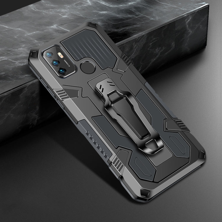 Gray rugged phone protective case with kickstand and raised camera cover
