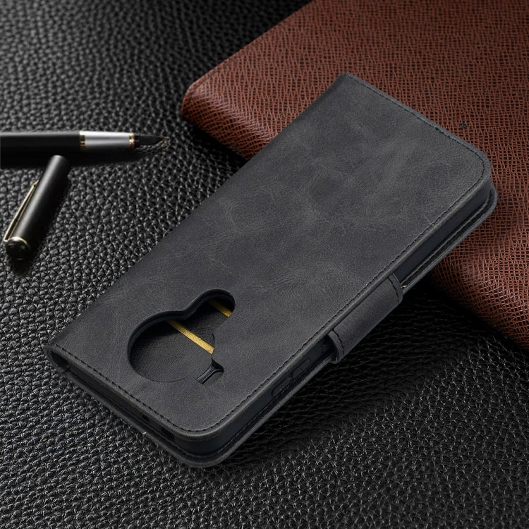 Black flip phone wallet case with lanyard loop and card-slot style opening