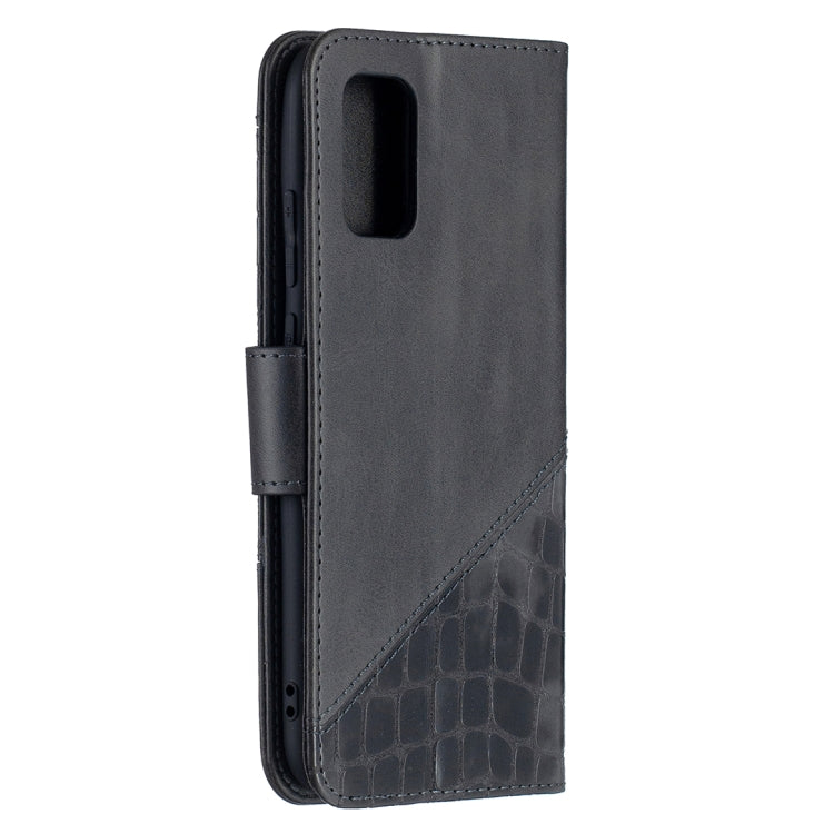 PU leather phone wallet case, dark gray crocodile texture, flip cover with camera cutout
