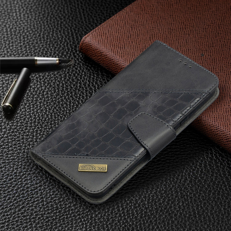 PU leather phone wallet case, dark gray crocodile texture, front flap and card holder