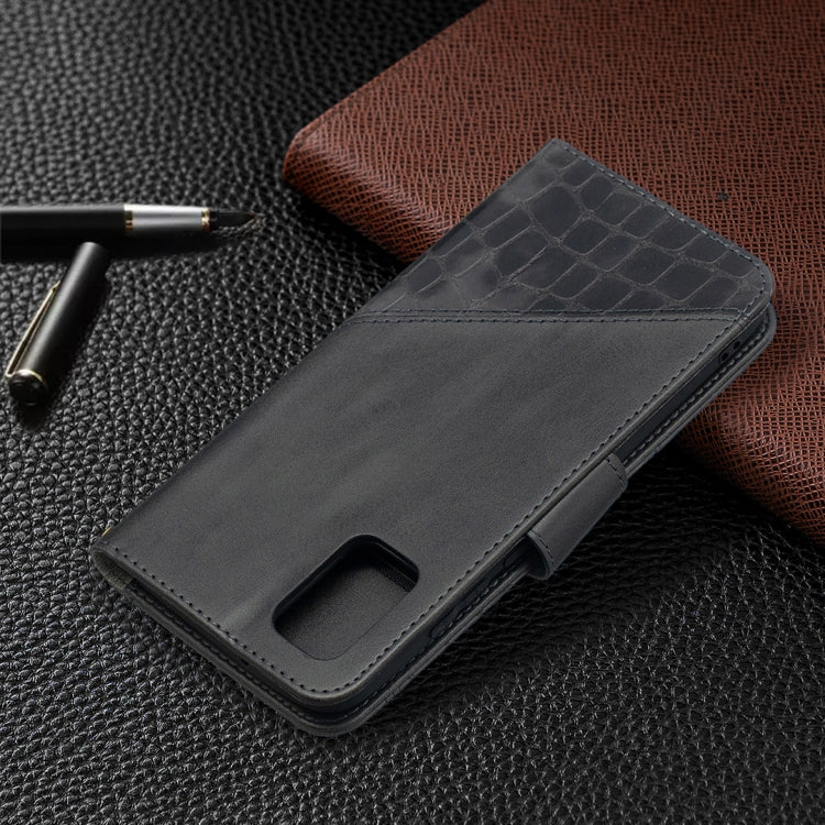 PU leather phone wallet case, dark gray crocodile texture, flip cover with card cutout