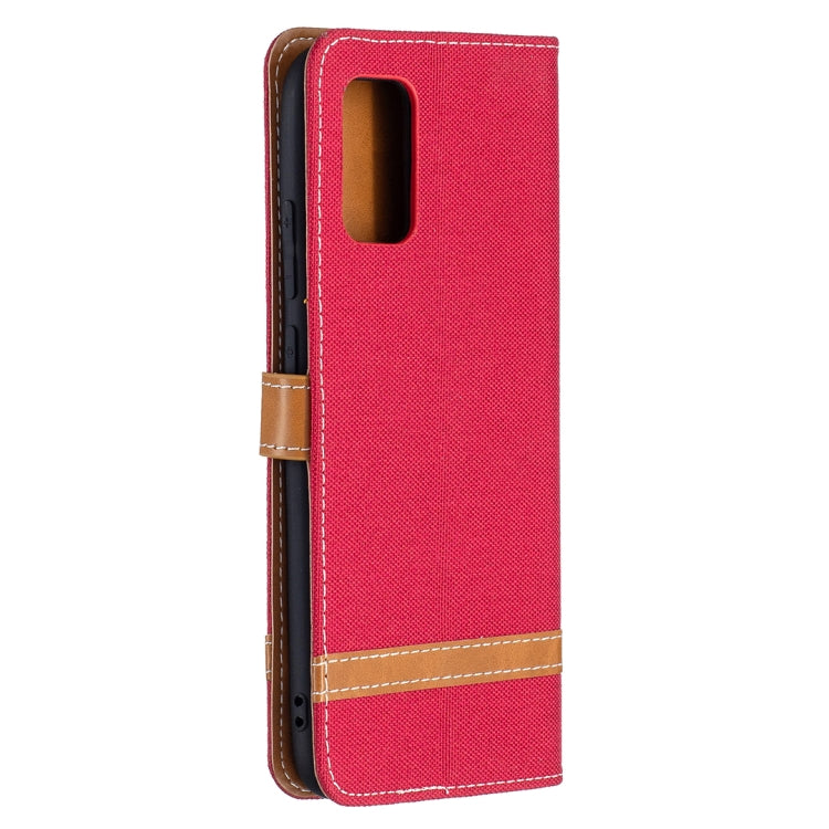 Red flip phone wallet case with top camera cutout and card slot