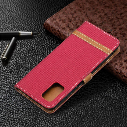 Pink/red flip leather phone wallet case with camera cutout and card slot window