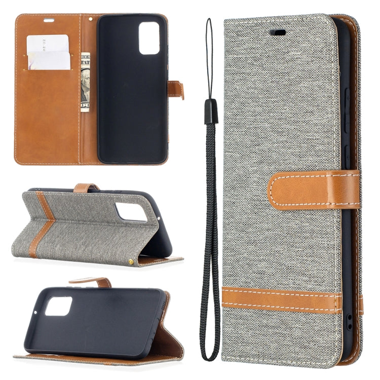 Gray flip leather phone wallet case with lanyard strap and card slots