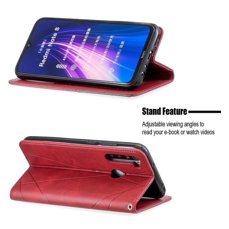 Red folio phone case that stands upright with flip cover and viewing angle support