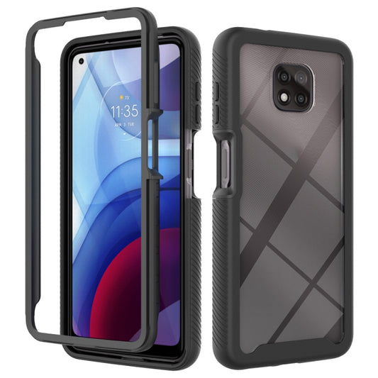 Black shockproof phone case with textured bumper and camera cutout