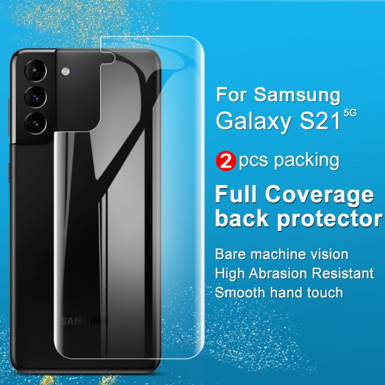 2-pack full-coverage curved hydrogel back protector film for Samsung Galaxy S21 5G phone