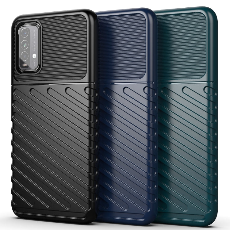 Shockproof TPU phone case for Redmi 9T, set of three: black, blue, and teal