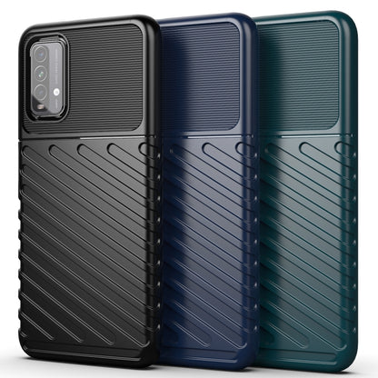Shockproof TPU phone case for Redmi 9T, set of three: black, blue, and teal