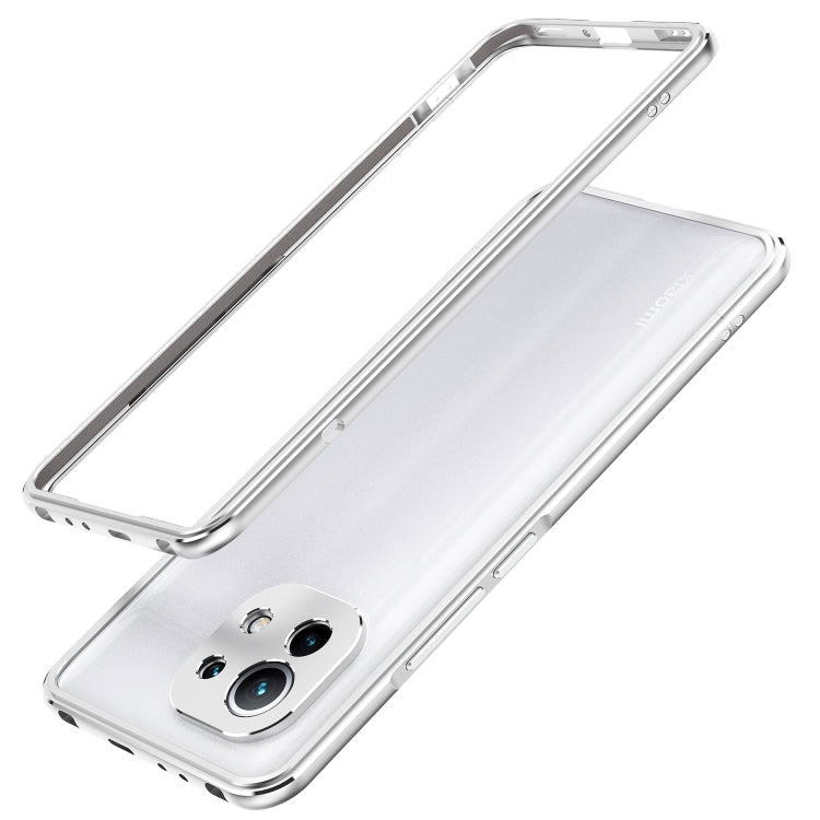 Silver metal-framed phone case with lens protection, raised dual camera