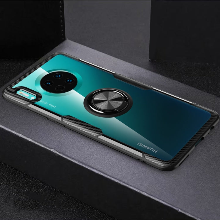 Shockproof phone case with teal back and metal ring holder, textured sides, precise camera openings