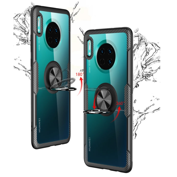 Shockproof phone case set with teal back, black textured border, metal ring holder, splash protection