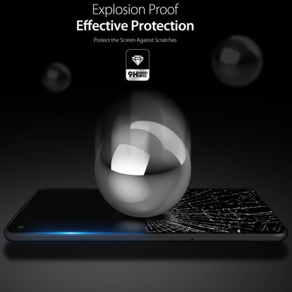 Tempered glass screen protector covering a smartphone screen, with 9H hardness