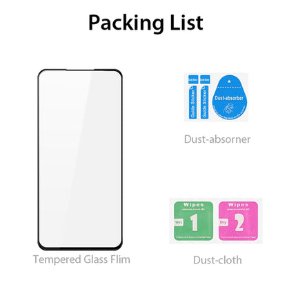 Tempered glass screen protector kit with cleaning cloth and wipe pads