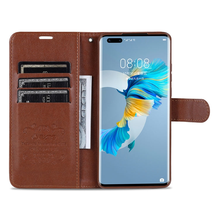Brown folio leather phone case with card slots and open wallet section
