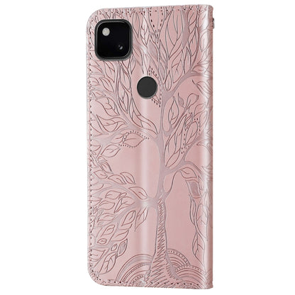 Rose gold embossed leaf phone wallet case back with camera cutouts and button panel