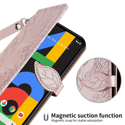 Rose gold embossed leaf flip phone wallet case with magnetic snap flap