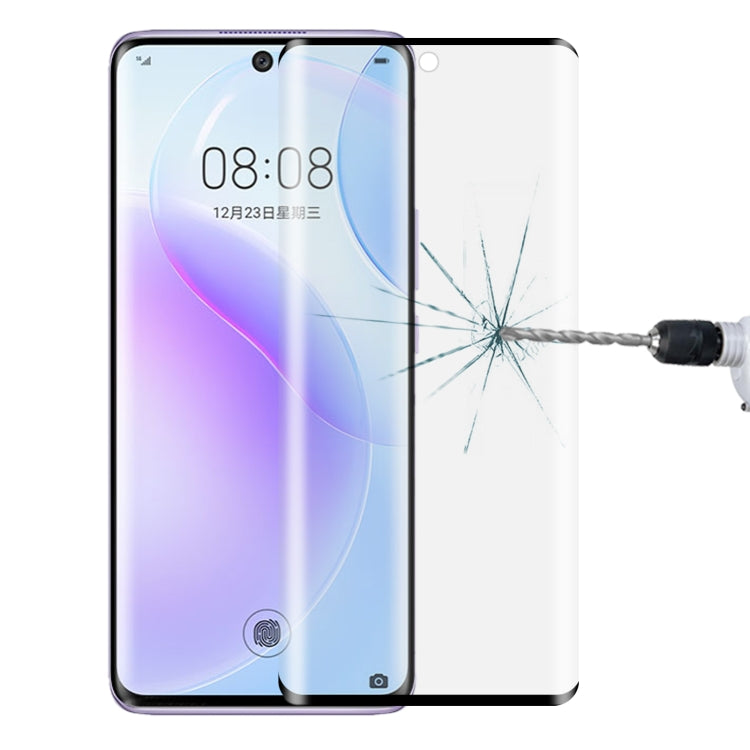 Tempered glass screen protector film for curved edge smartphone, with full-screen coverage
