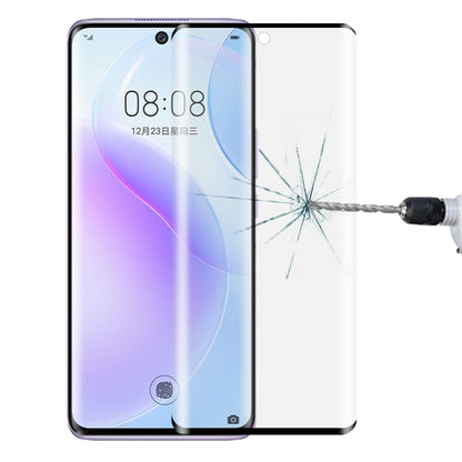 Tempered glass screen protector film for curved edge smartphone, with full-screen coverage