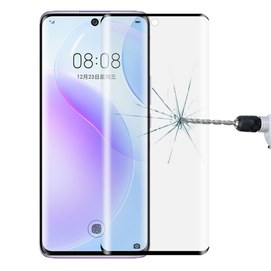 Tempered glass screen protector film for curved edge smartphone, with full-screen coverage