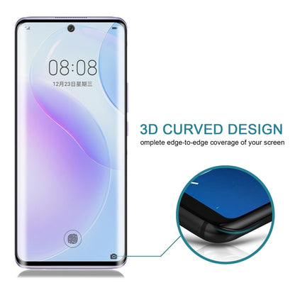 Curved edge tempered glass screen protector film showing close-up rounded edge