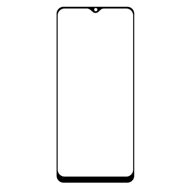 Single tempered glass screen protector film with rounded corners, front view