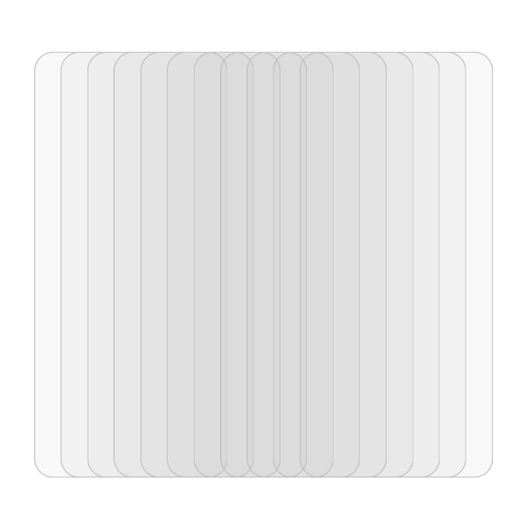 Pack of clear tempered glass screen protector films, multiple sheets