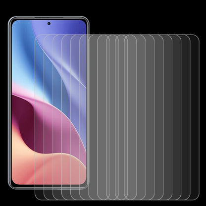 Tempered glass screen protector set showing layered films over a phone front