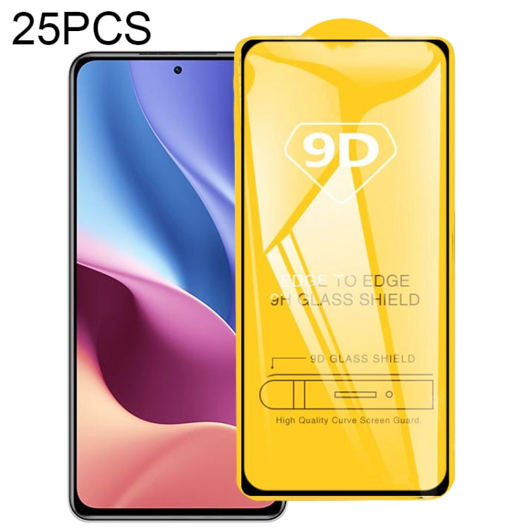 9D full-glue tempered glass screen protector, 25-piece set for full screen