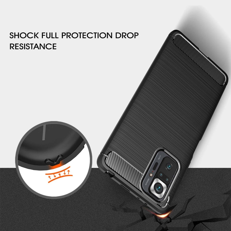 Black brushed TPU phone case with thick bumper corners for Xiaomi Redmi Note 10 Pro