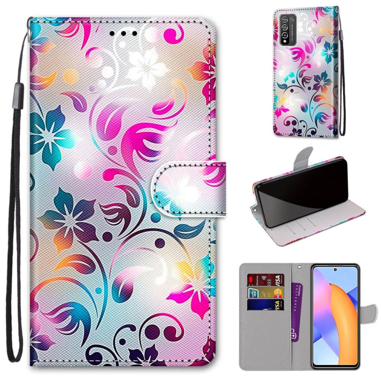 Coloured Drawing Cross Texture Horizontal Flip PU Leather Case with Holder & Card Slots & Wallet & Lanyard, For LG Stylo 7 5G, For Huawei Y9a, For Honor 10X Lite, For Nokia 2.4, For Nokia 3.4