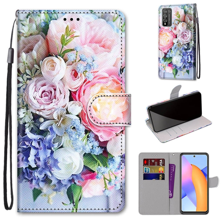 Coloured Drawing Cross Texture Horizontal Flip PU Leather Case with Holder & Card Slots & Wallet & Lanyard, For LG Stylo 7 5G, For Huawei Y9a, For Honor 10X Lite, For Nokia 2.4, For Nokia 3.4
