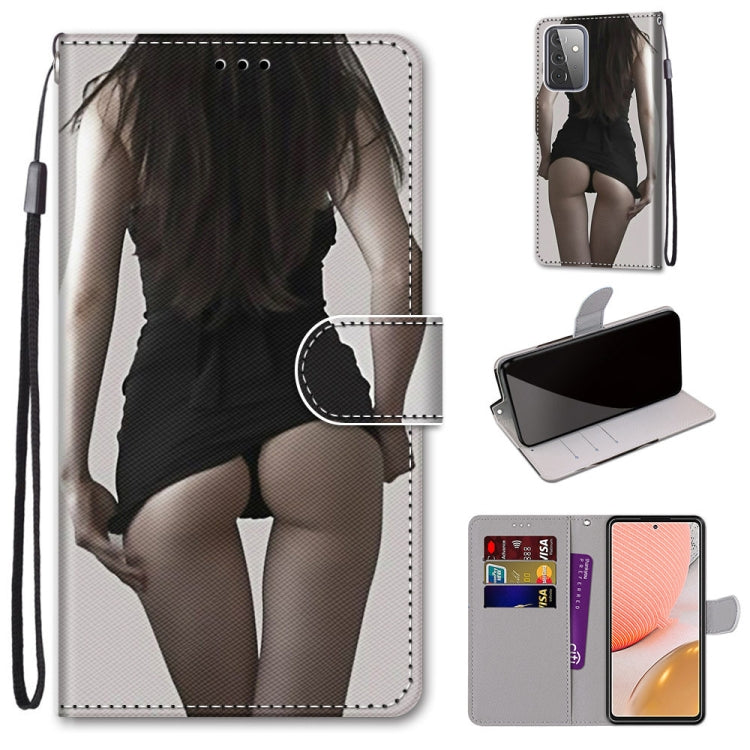 White PU leather phone wallet case with black silhouette print and horizontal flip cover