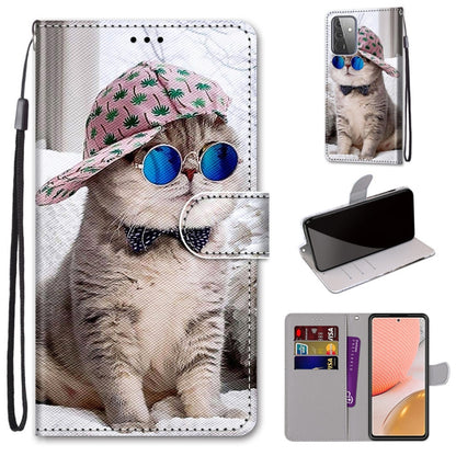 PU leather flip phone case with lanyard; dog and cactus pattern; card slots and holder