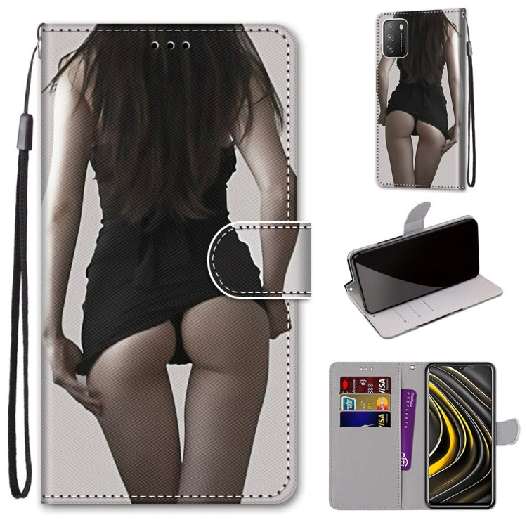 PU leather flip wallet phone case with card slots and lanyard; woman portrait print