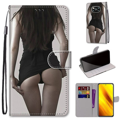 PU leather wallet phone case with lanyard, woman silhouette print, flip cover, card slots