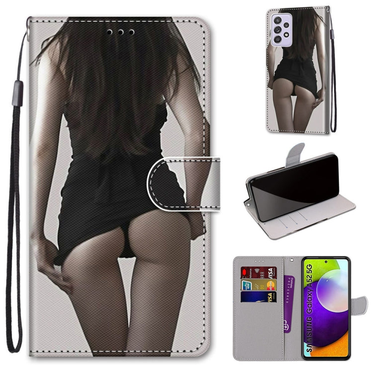 PU leather phone wallet case with flip cover, card slots, and lanyard; lingerie portrait design