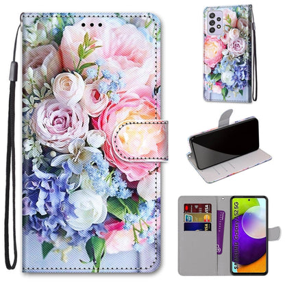 Floral roses flip PU leather phone wallet case with card slots and wrist strap