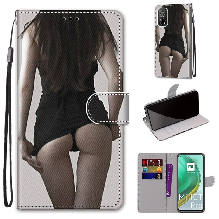 PU leather phone case with lanyard strap, card slots, and holder; dark portrait cat print