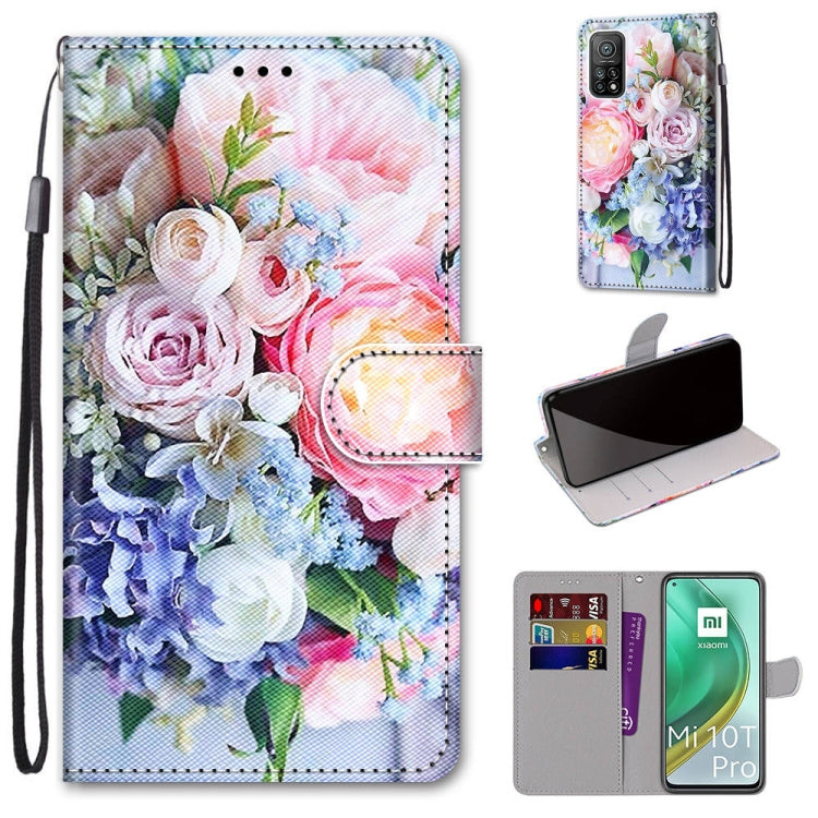 Floral rose PU phone wallet case with flip cover, card slots, and wrist strap