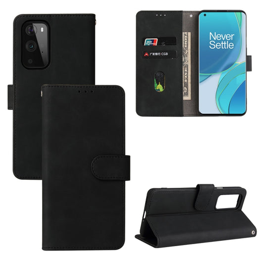 Black PU leather flip phone case with magnetic buckle, card slots, and kickstand holder