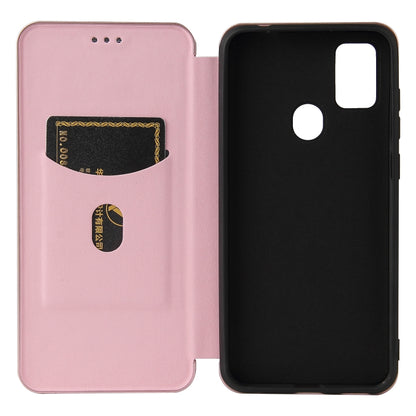 Pink magnetic flip case with card slot, inner wallet panel open view